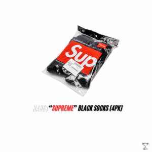 Hanes "SUPREME" Black Socks (4PK)